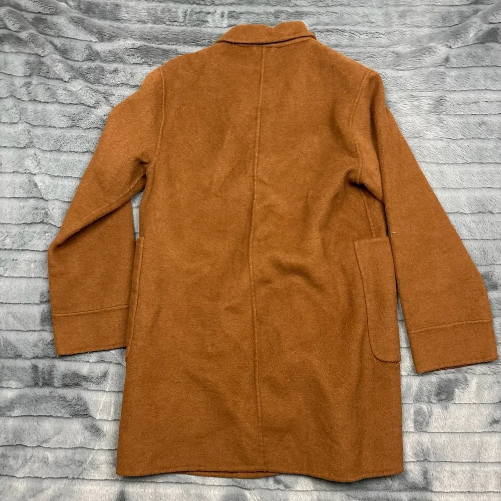 Zara Kids Wool Blend Single Button Coat Brown Tobacco Size 13-14 164cm